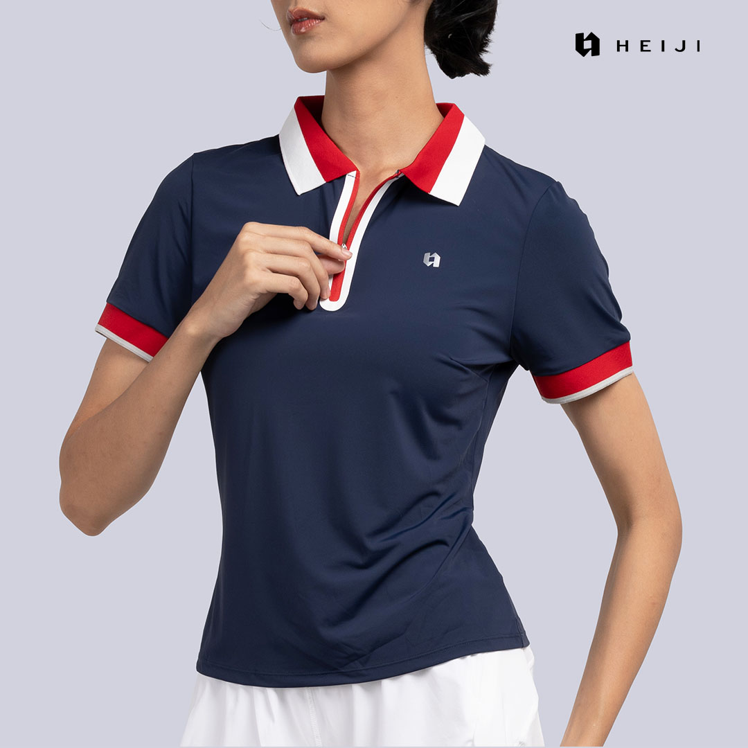 HEIJI - COURT CoolPace Polo Shirt | Kaos polo olahraga wanita tenis padel | Breathable, Moisture wicking, Silky smooth