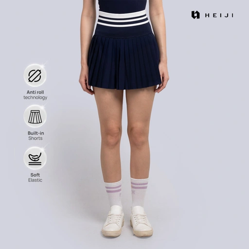 Image of HEIJI - SoftPace Pleated Skirt | Rok Tennis Wanita Built-In Short Pocket