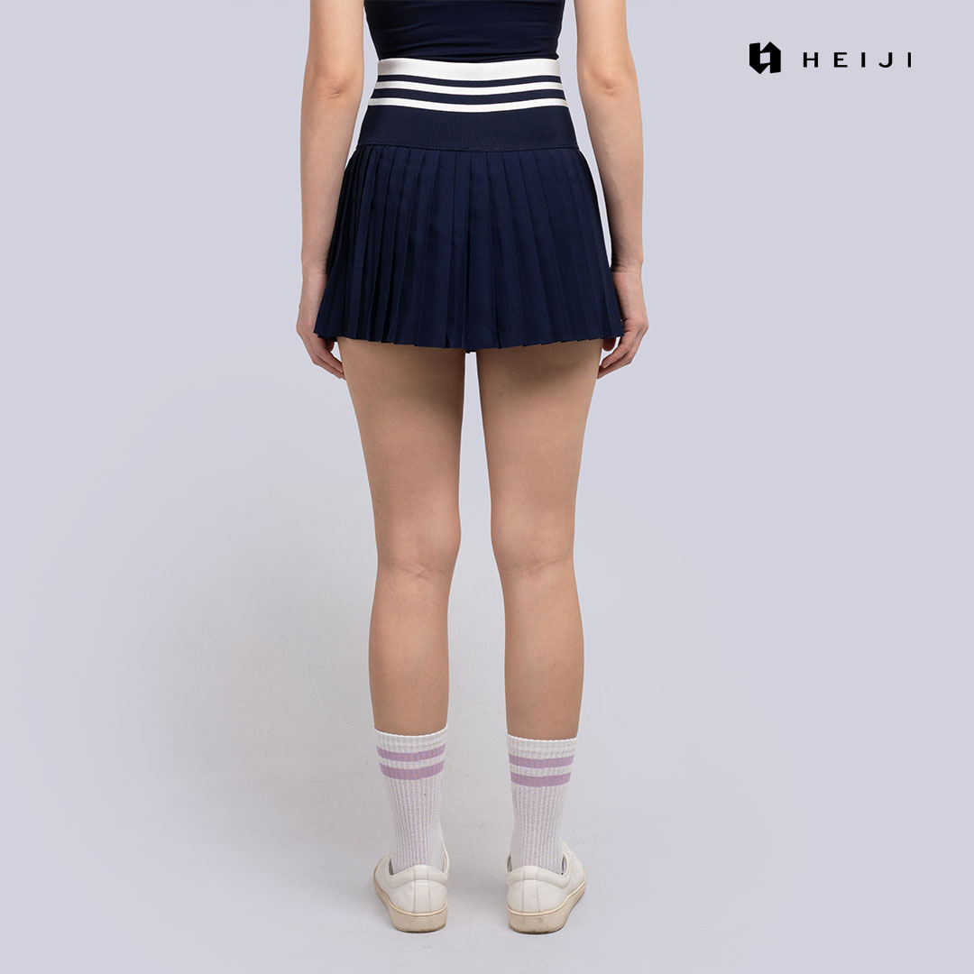 HEIJI - COURT SoftPace Pleated Skirt | Rok olahraga wanita tenis padel | Built-in inner short with pocket, Wide stretchy waistband, Anti-roll technology