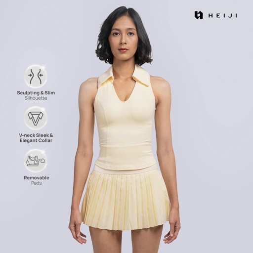 Image of HEIJI - SoftPace V-Neck Top | Atasan Olahraga Wanita Racerback Quick Dry