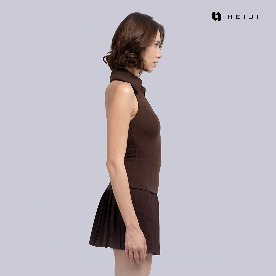 HEIJI - COURT SoftPace V-Neck Top | Baju olahraga wanita tenis padel | Buttery soft, Super stretch, Elegant look