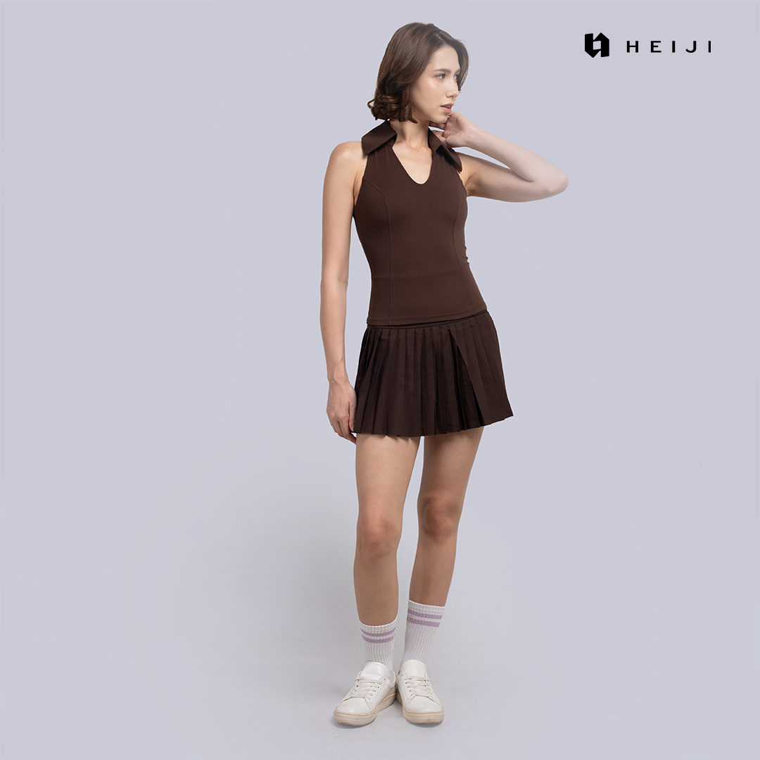 HEIJI - COURT SoftPace V-Neck Top | Baju olahraga wanita tenis padel | Buttery soft, Super stretch, Elegant look