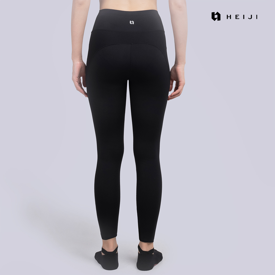 HEIJI - FLOW High Sculpting Legging | Legging olahraga wanita hitam high compression yoga pilates | Matte finish, Hip & Butt Lifting, Sculpting & Compression fit