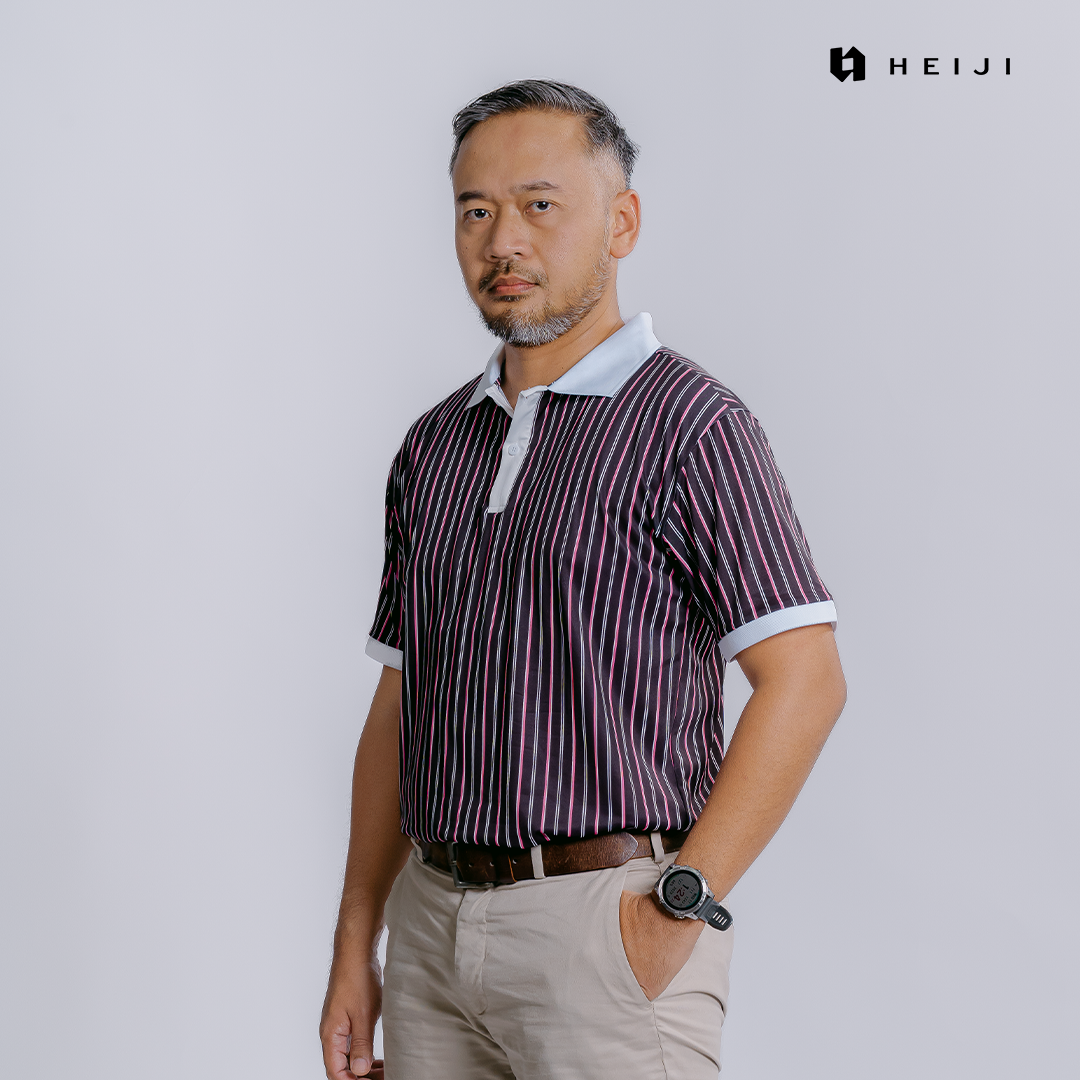 HEIJI - COURT SoftPace Polo Shirt | Kaos polo olahraga tenis padel golf pria | Lightweight, Moisture wicking, Stretchy