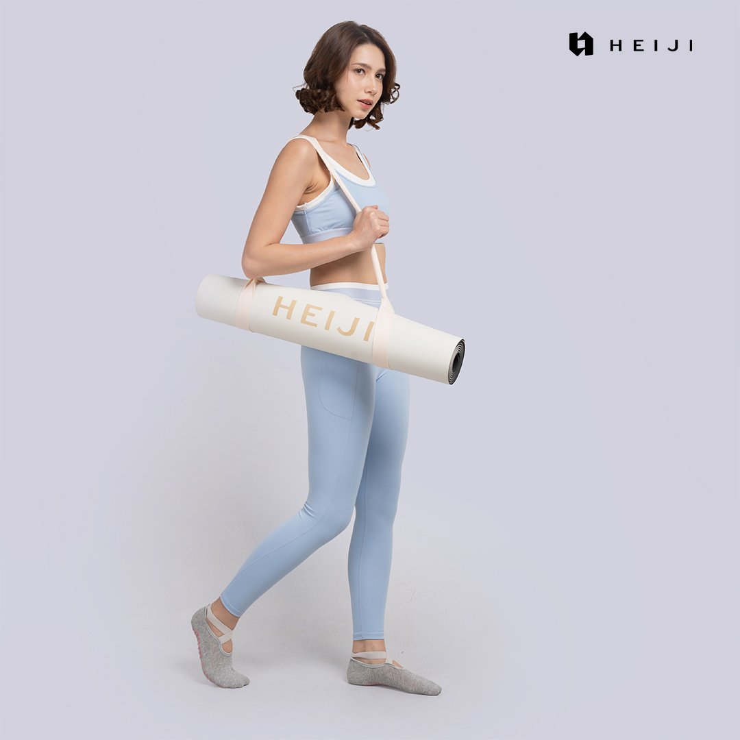 HEIJI - FLOW Support Move Yoga Mat | Yoga Mat bahan PU dan Natural Rubber 4.6mm | Ultra grip, Anti slip, Durable comfortable cushioning