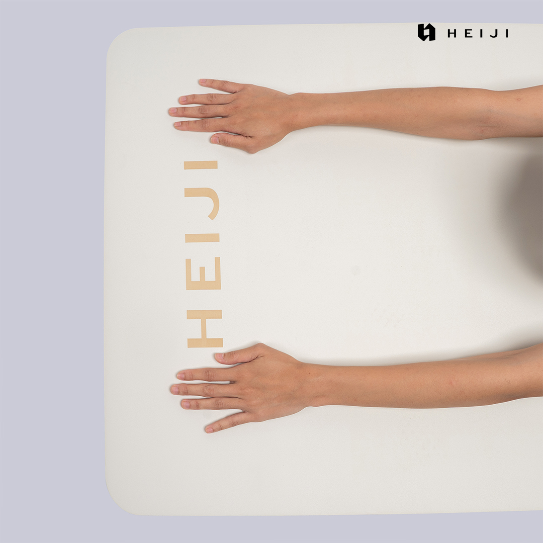 HEIJI - FLOW Support Move Yoga Mat | Yoga Mat bahan PU dan Natural Rubber 4.6mm | Ultra grip, Anti slip, Durable comfortable cushioning
