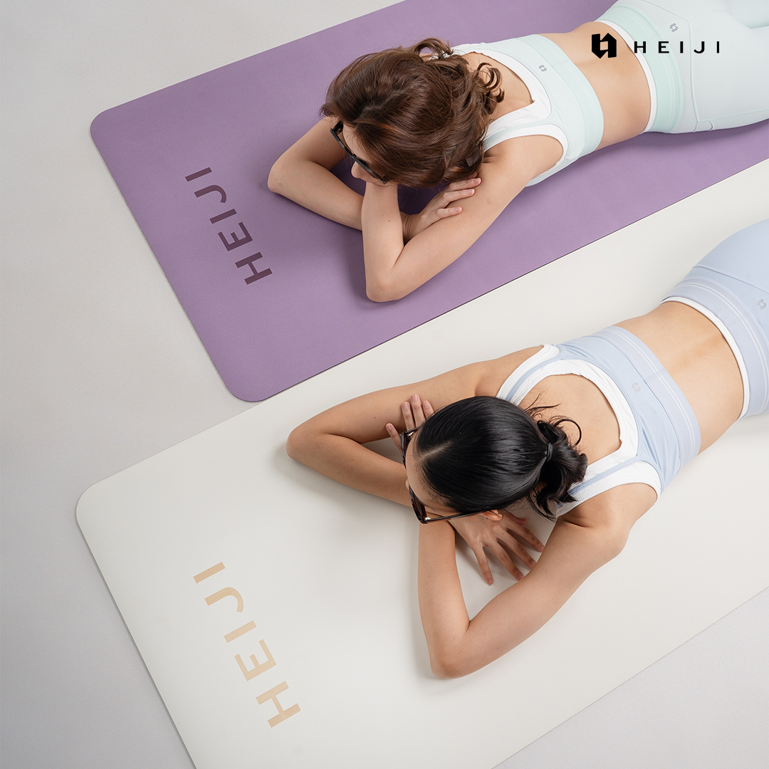 HEIJI - FLOW Support Move Yoga Mat | Yoga Mat bahan PU dan Natural Rubber 4.6mm | Ultra grip, Anti slip, Durable comfortable cushioning