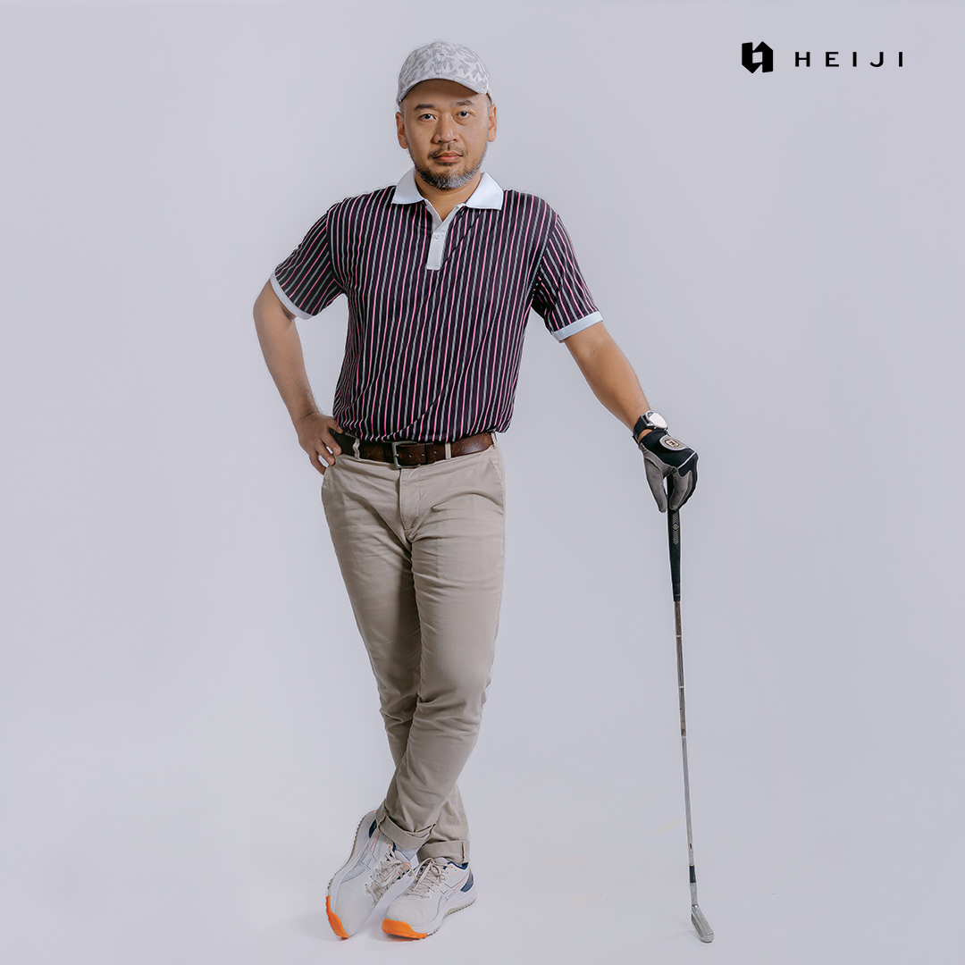 HEIJI - COURT SoftPace Polo Shirt | Kaos polo olahraga tenis padel golf pria | Lightweight, Moisture wicking, Stretchy