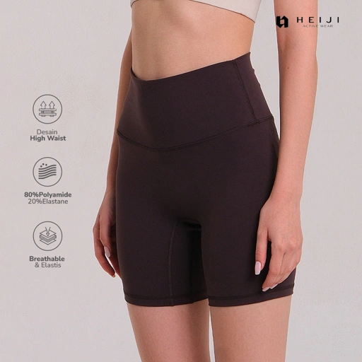 Image of HEIJI -  1/3 High Waist Women's Yoga & Sport Legging - Legging Celana Pendek