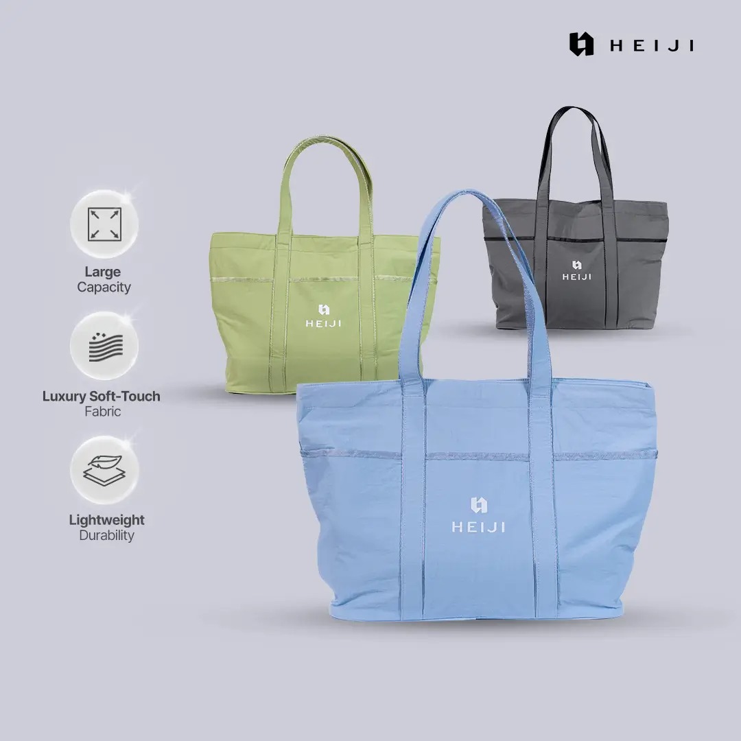 HEIJI - FLOW SoftCarry Tote Bag | Tas totebag olahraga multifungsi kapasitas besar | Lightweight & Durable