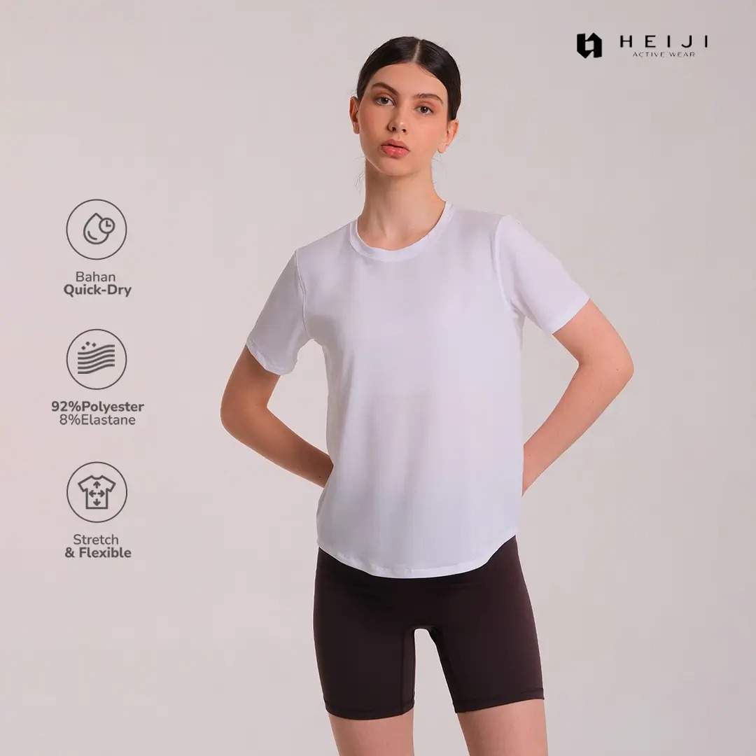 HEIJI - COURT Breathable Excercise T-Shirt | Kaos olahraga wanita tenis padel| Breathable, Lightweight, Quick dry