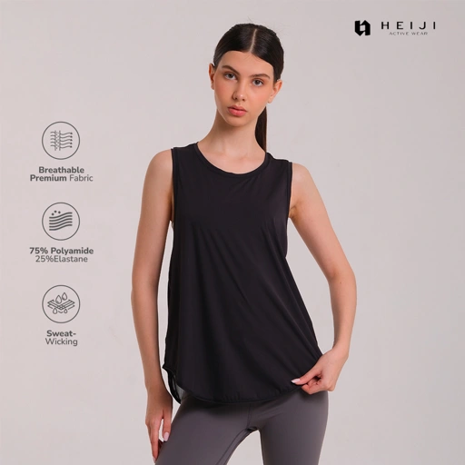 Image of HEIJI - Fitnes Top Singlet Sports Tank Top - Tanktop Sport Ikat Samping