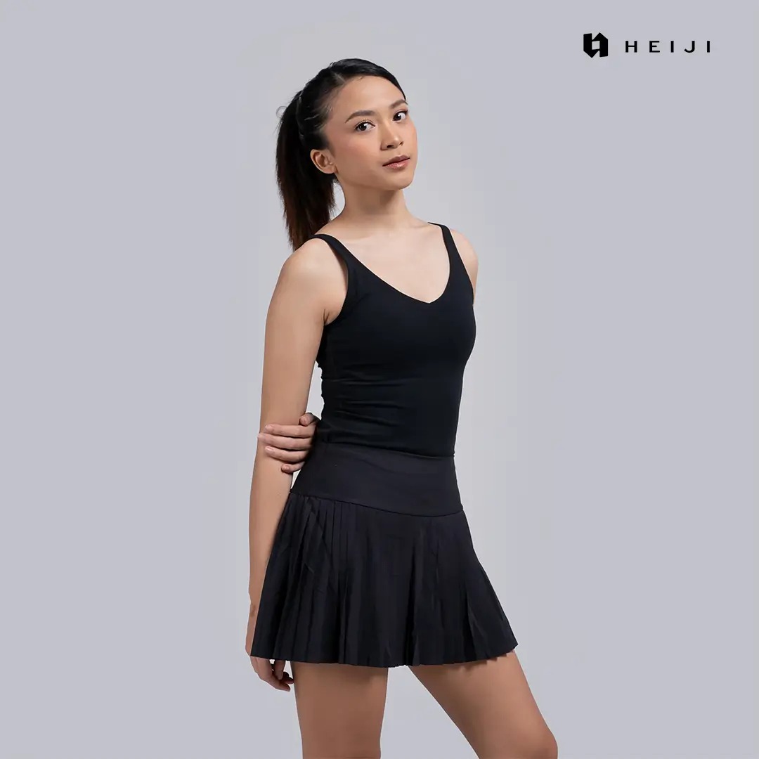 HEIJI - COURT Framing Air Bra Top | Tanktop olahraga wanita lembut tenis padel | Built in bra pad, Seamless Silhoutte & Breathable