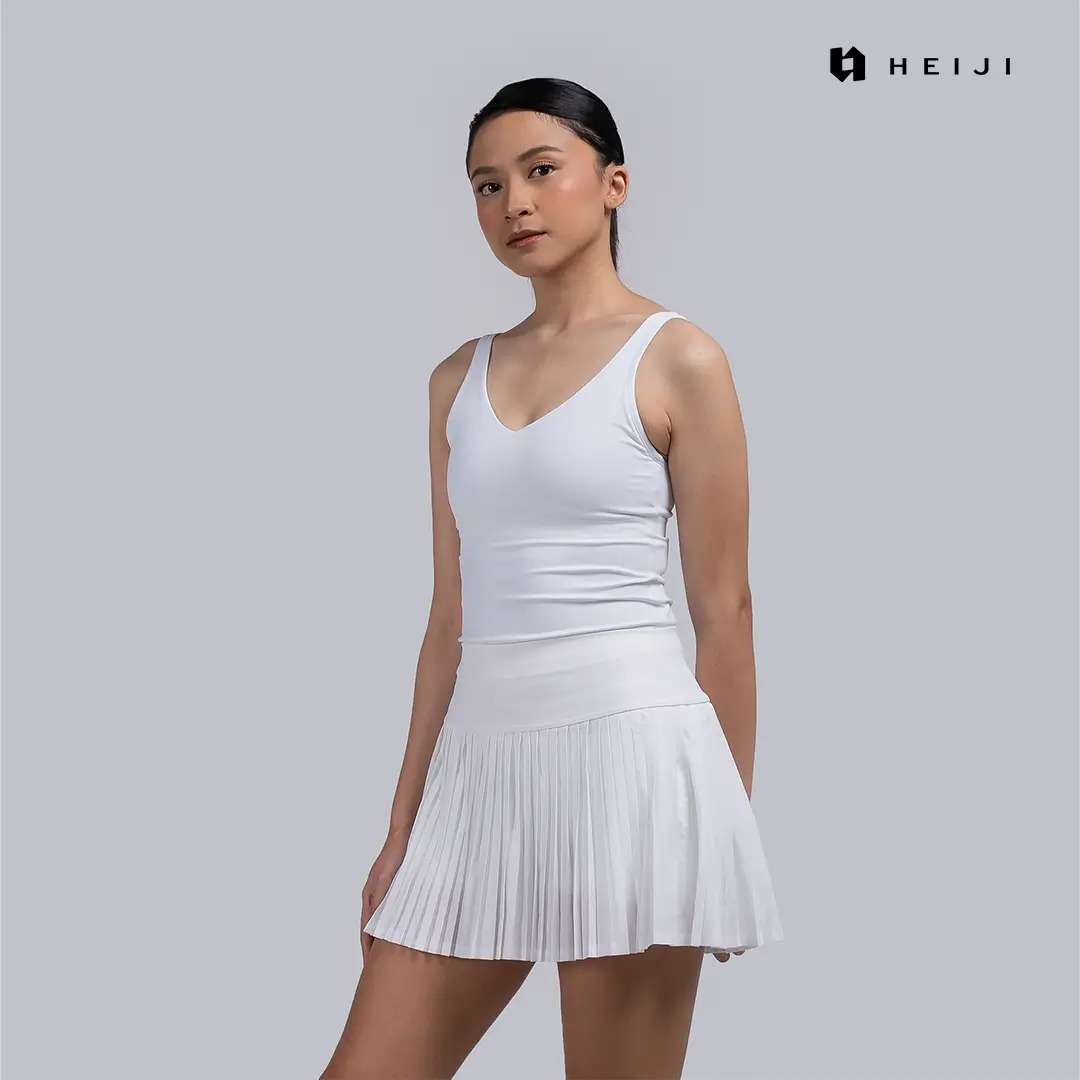 HEIJI - COURT Framing Air Bra Top | Tanktop olahraga wanita lembut tenis padel | Built in bra pad, Seamless Silhoutte & Breathable