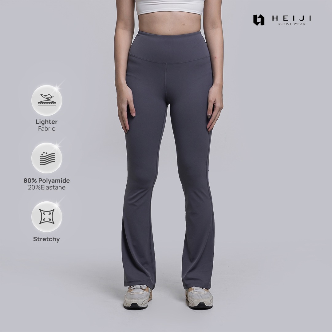 HEIJI - STYLE High Comfort Flares-Soft | Legging panjang flare wanita tenis padel | 4 way stretch, Durable, Soft skin sensation