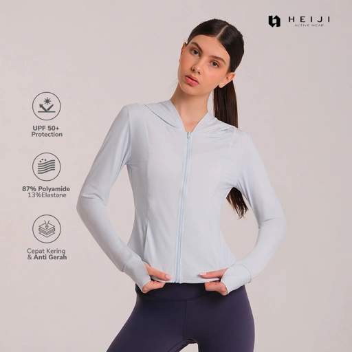 Image of HEIJI -  Hooded Jacket  SPF 50+ with Soft Material - Jaket Sport Wanita UV Protection UPF50+