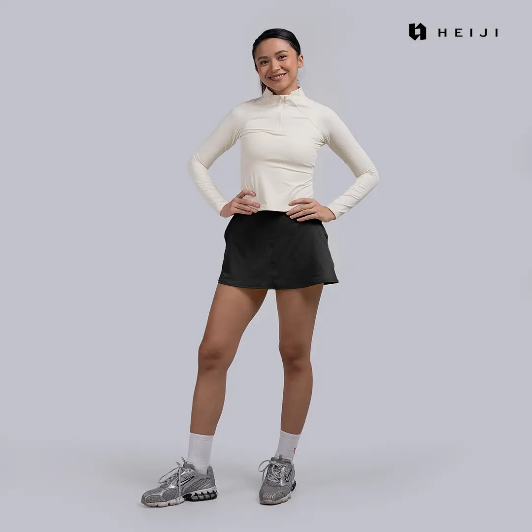 HEIJI - COURT Buttery Soft Skirt | Rok olahraga wanita tenis padel | Lightweight, Built-in inner shorts, 4 way stretch