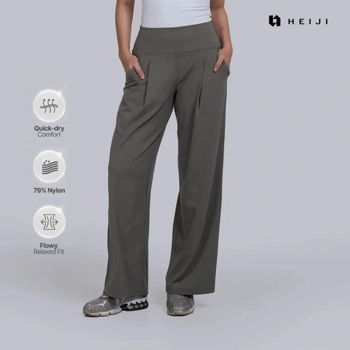 HEIJI - STYLE CloudHold Wide Pants | Celana panjang olahraga wanita casual | Ultra soft, Cooling sensation, Quick dry
