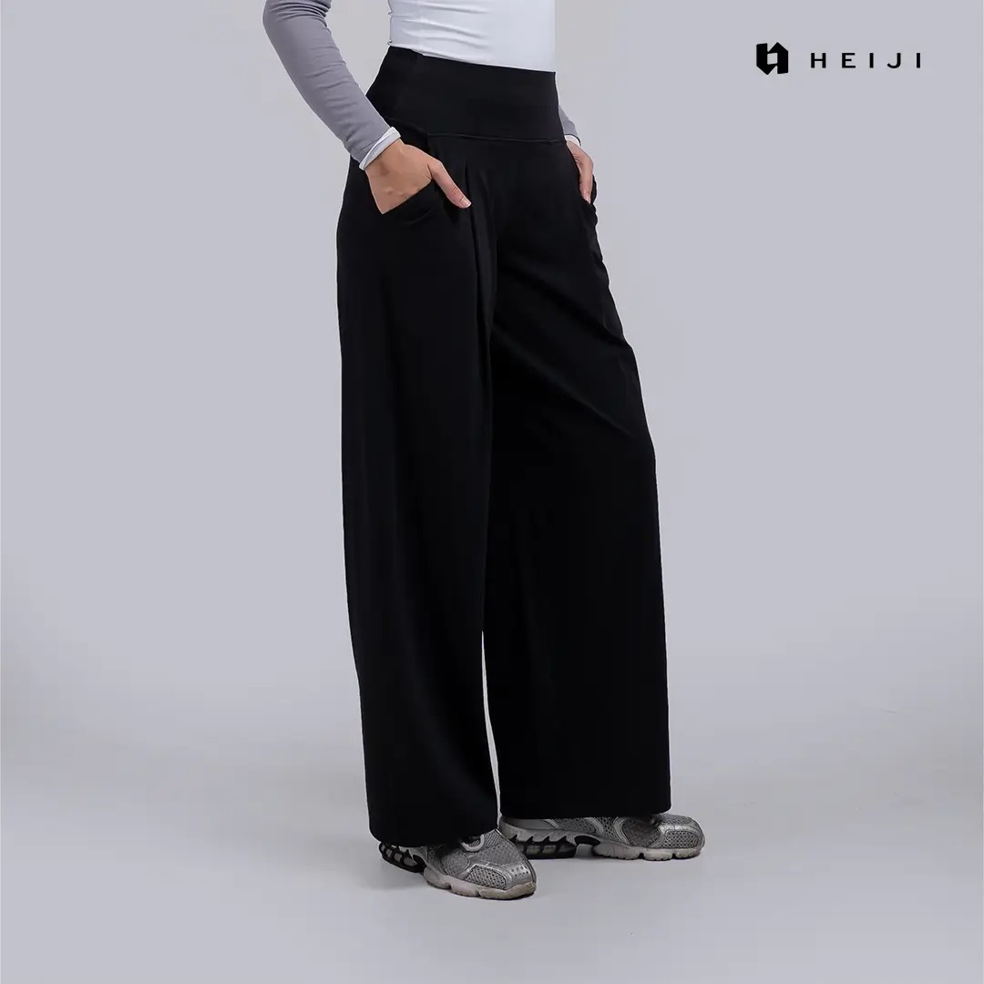 HEIJI - STYLE CloudHold Wide Pants | Celana panjang olahraga wanita casual | Ultra soft, Cooling sensation, Quick dry