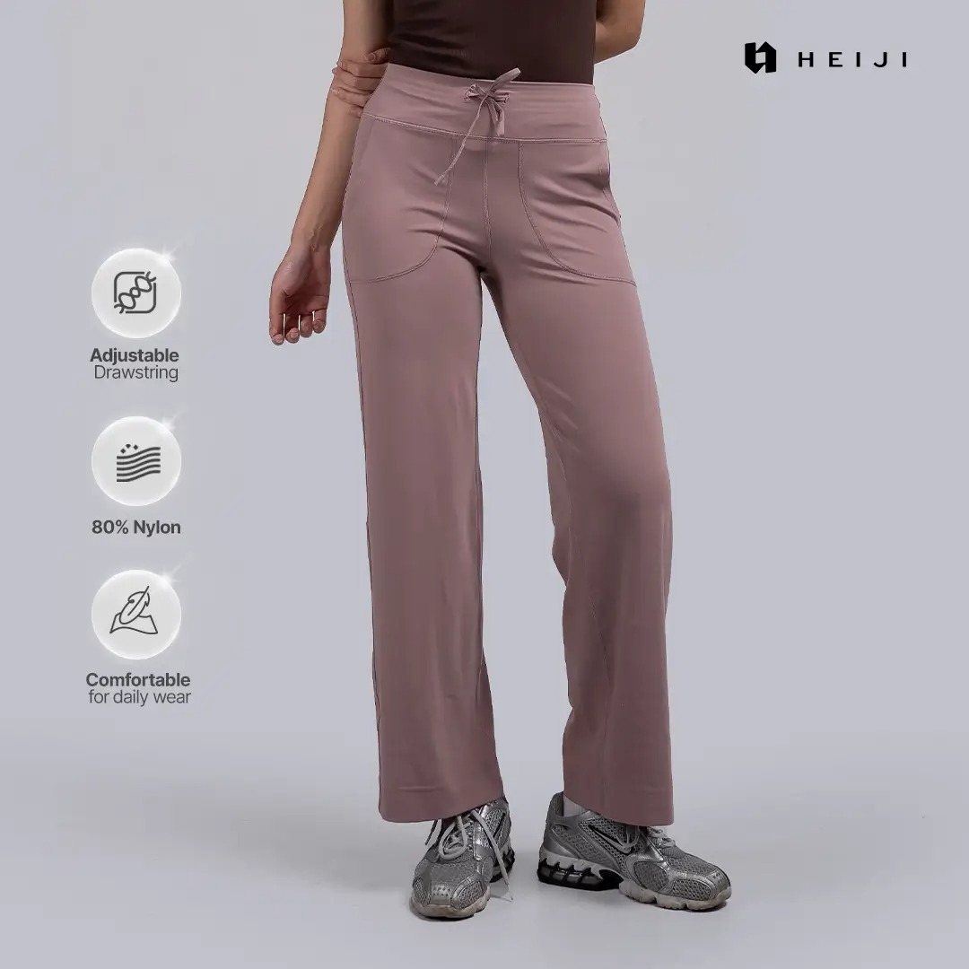 HEIJI - STYLE FlexTie Easy Pants | Celana Olahraga Wanita Casual | Side pocket, moisture wicking, breathable