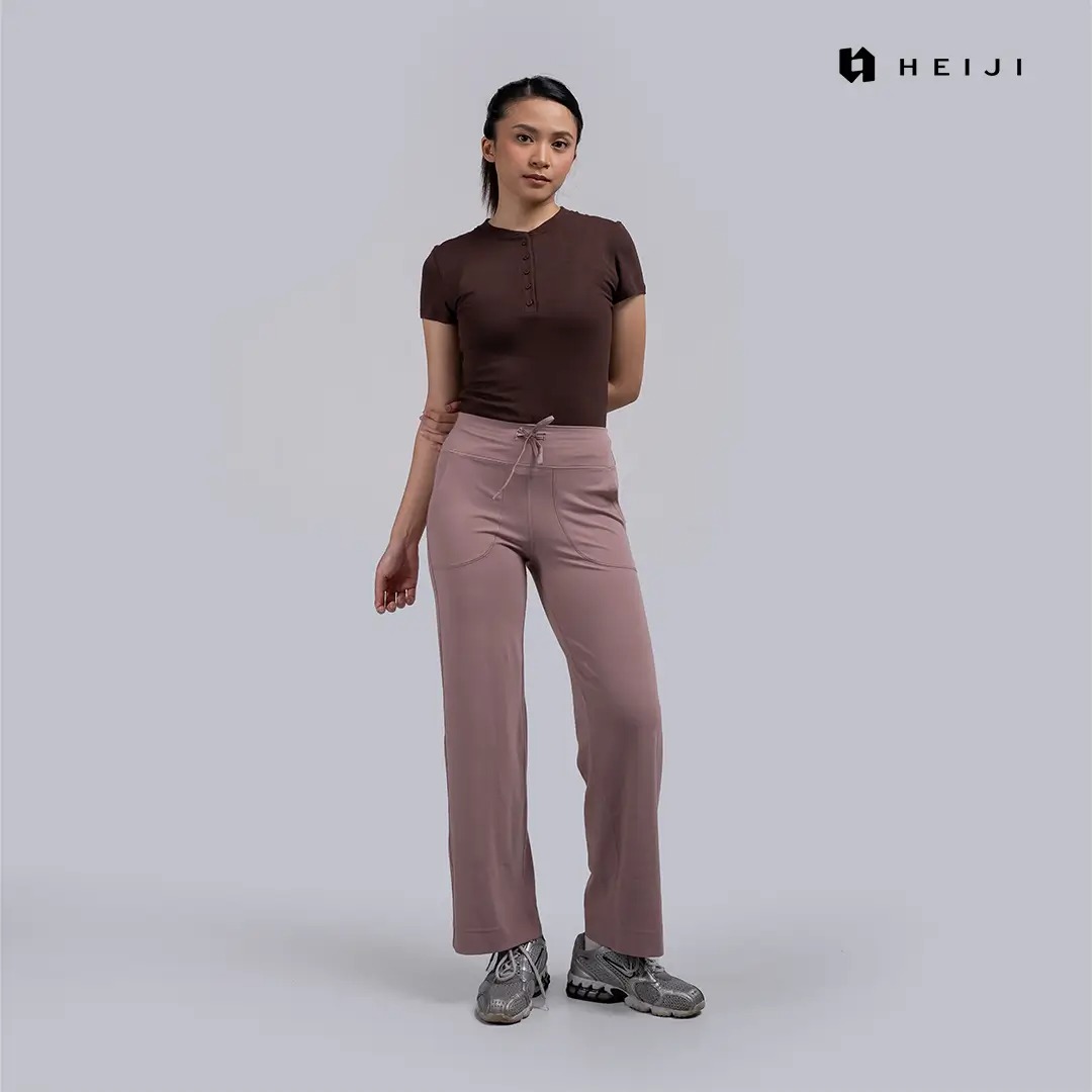 HEIJI - STYLE FlexTie Easy Pants | Celana Olahraga Wanita Casual | Side pocket, moisture wicking, breathable