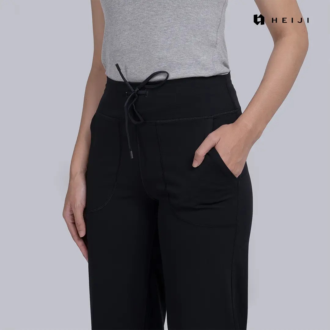 HEIJI - STYLE FlexTie Easy Pants | Celana Olahraga Wanita Casual | Side pocket, moisture wicking, breathable