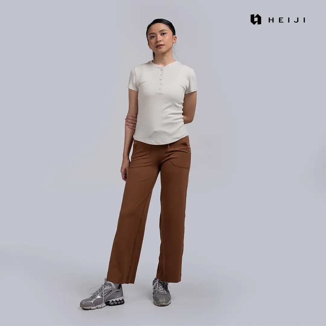 HEIJI - STYLE FlexTie Easy Pants | Celana Olahraga Wanita Casual | Side pocket, moisture wicking, breathable