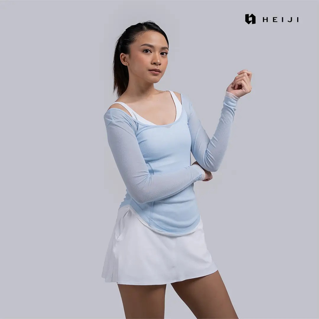 HEIJI - STYLE LaceFlow U-Back Top | Baju olahraga wanita anti gerah casual yoga pilates | Breathable & Soft