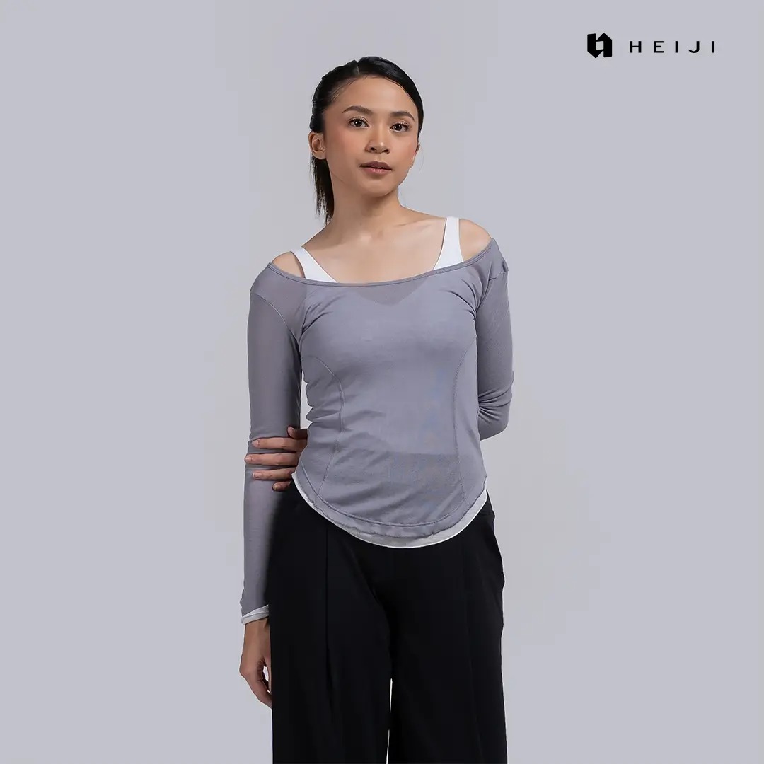 HEIJI - STYLE LaceFlow U-Back Top | Baju olahraga wanita anti gerah casual yoga pilates | Breathable & Soft