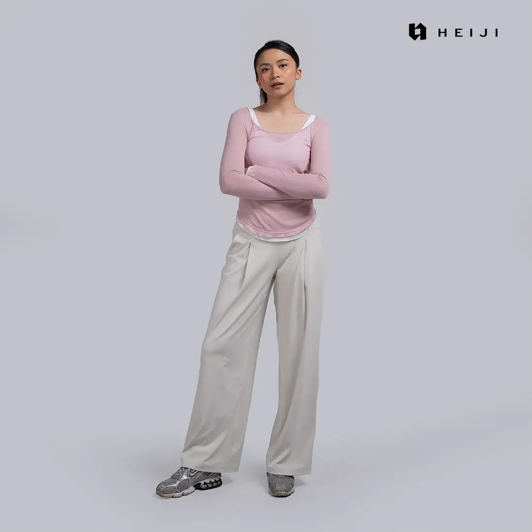 HEIJI - STYLE LaceFlow U-Back Top | Baju olahraga wanita anti gerah casual yoga pilates | Breathable & Soft