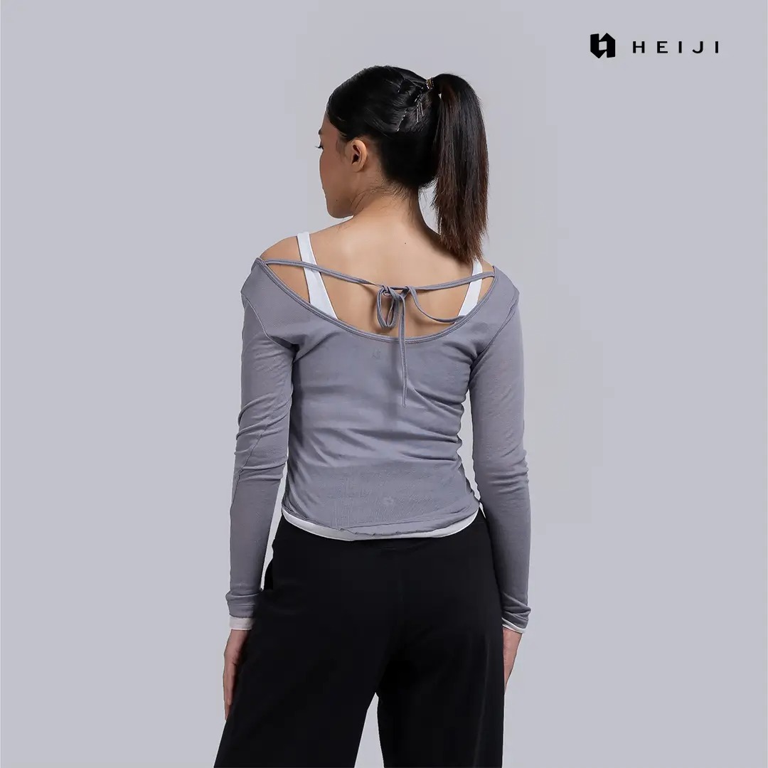 HEIJI - STYLE LaceFlow U-Back Top | Baju olahraga wanita anti gerah casual yoga pilates | Breathable & Soft