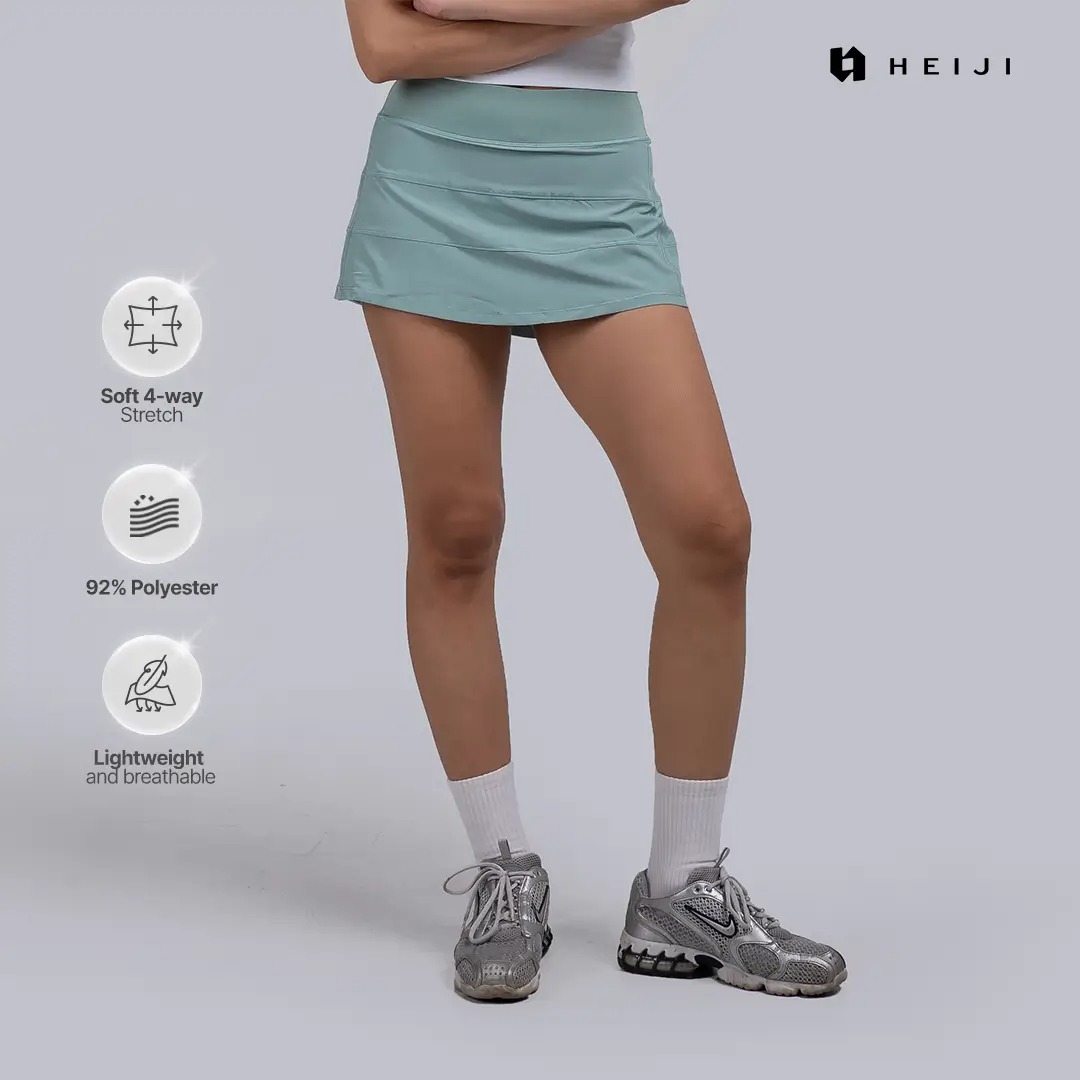 HEIJI - COURT Lightweight Mini Skirt | Rok olahraga wanita tenis padel | Airy feel, soft & stretchy