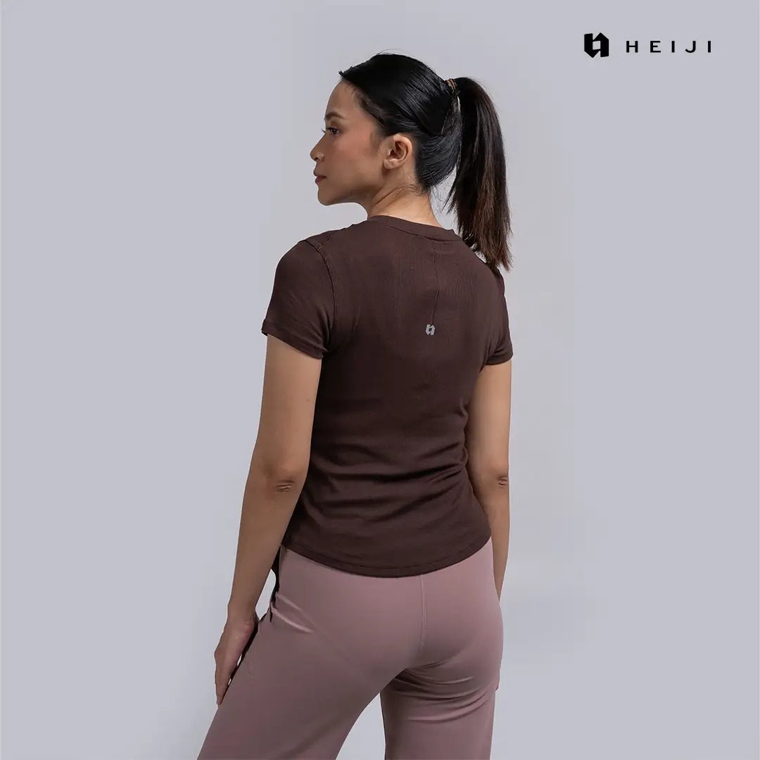 HEIJI - COURT SoftMuse Button Tee | kaos olahraga wanita tenis padel | Lightweight, Stretchy & Soft