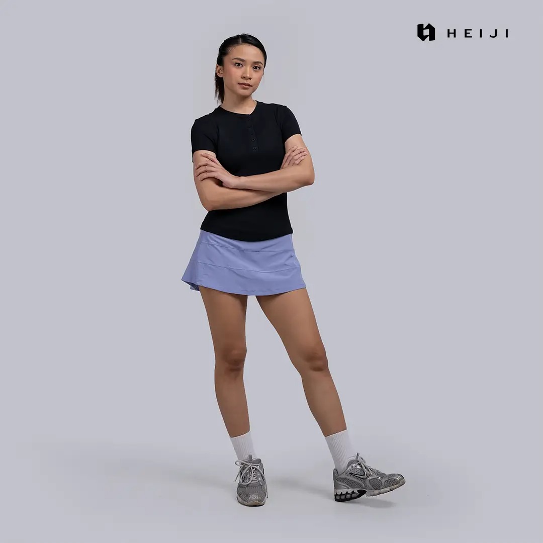HEIJI - COURT SoftMuse Button Tee | kaos olahraga wanita tenis padel | Lightweight, Stretchy & Soft