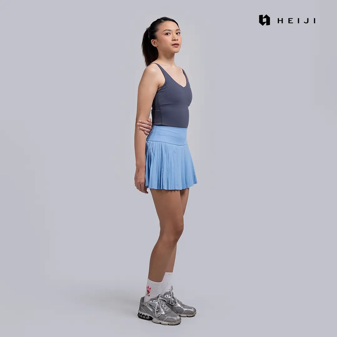 HEIJI - COURT Varsity High Pleated Skirt | Rok olahraga wanita tenis padel | with built in inner short and pocket