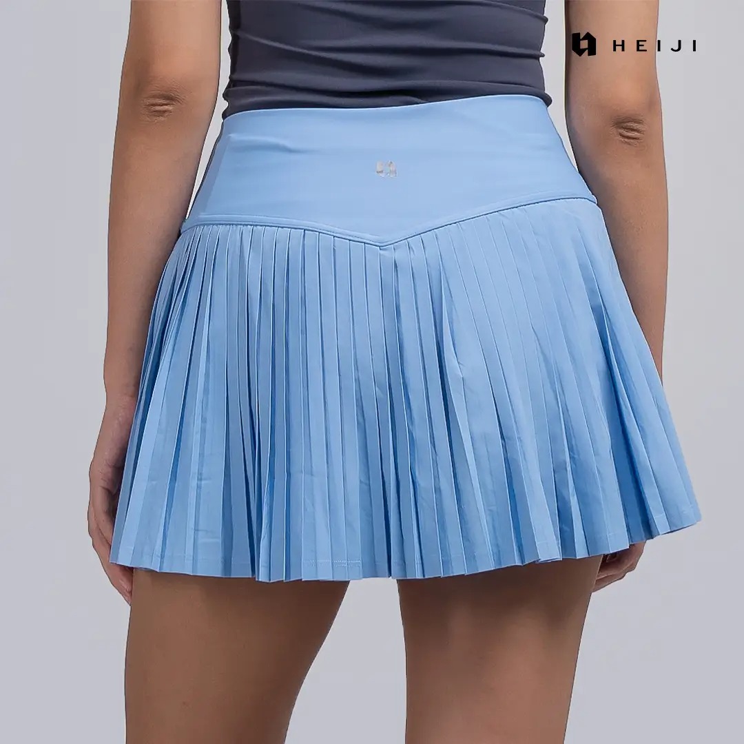 HEIJI - COURT Varsity High Pleated Skirt | Rok olahraga wanita tenis padel | with built in inner short and pocket