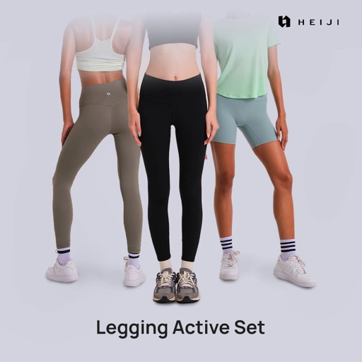 Image of HEIJI - (Legging Active Set) High Waist Legging + 1/3 High Waist Legging