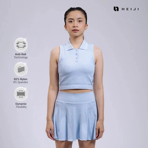 HEIJI - SoftPace Polo | Seamless Breathable Top with Built-in Bra | Casual & Activewear