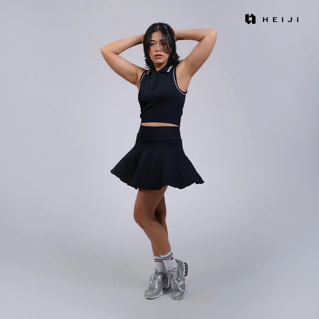 HEIJI - COURT SoftPace Skirt | Rok olahraga wanita tenis padel | Highwaist, no rolling / digging, Inner short