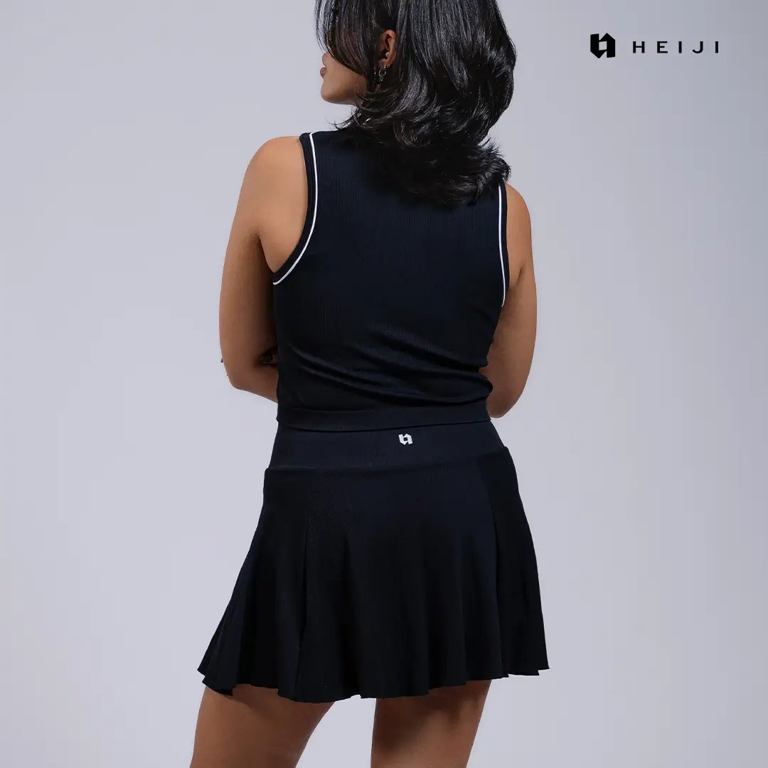 HEIJI - COURT SoftPace Skirt | Rok olahraga wanita tenis padel | Highwaist, no rolling / digging, Inner short