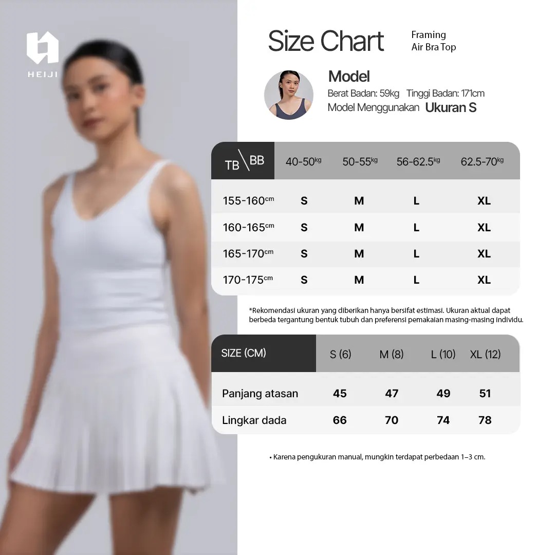 HEIJI - COURT Framing Air Bra Top | Tanktop olahraga wanita lembut tenis padel | Built in bra pad, Seamless Silhoutte & Breathable