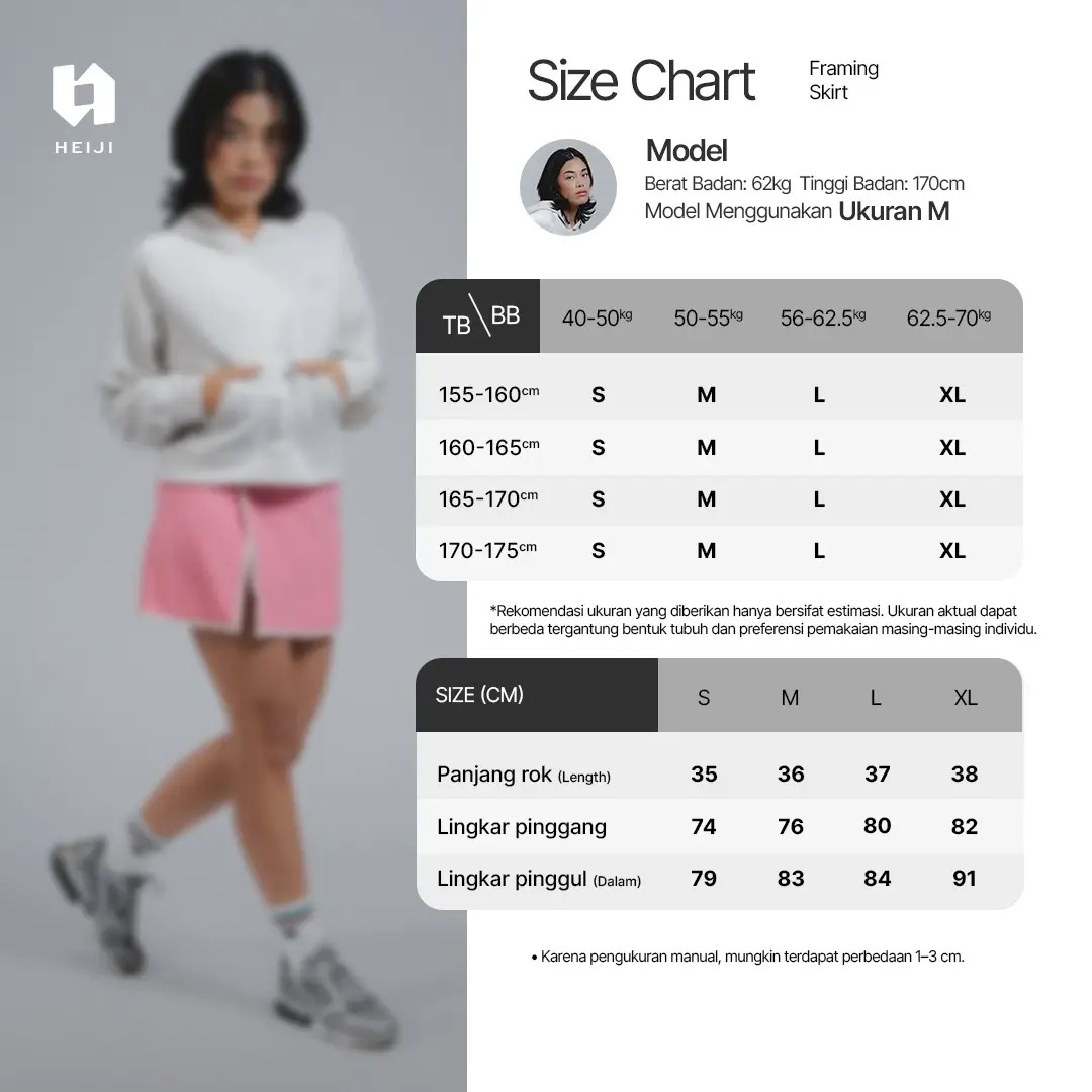 HEIJI - COURT Framing Skirt | Rok olahraga tenis padel wanita | Anti roll, Sculpting, Inner shirt