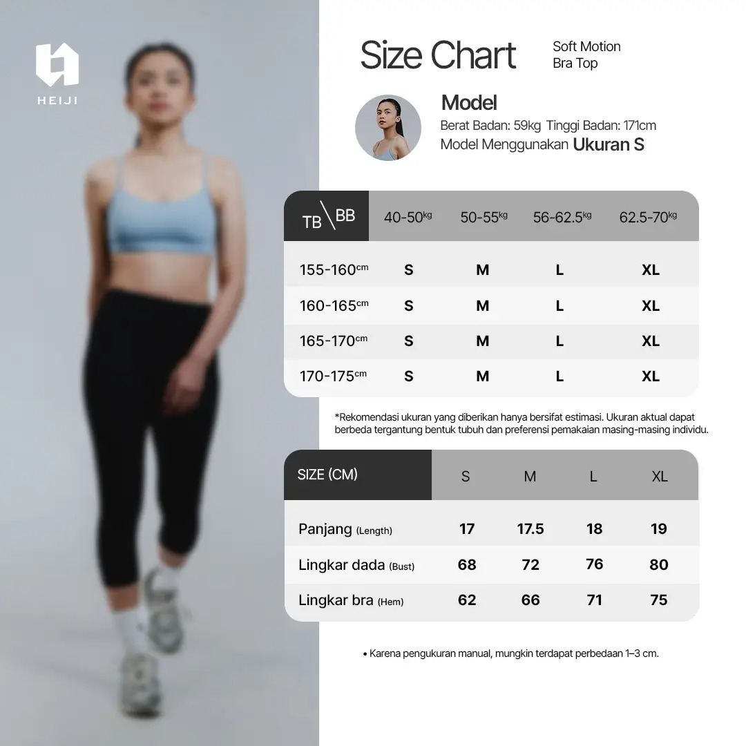 HEIJI - FLOW Soft Motion Bra Top | Sports bra olahraga wanita yoga pilates | Quick dry, Moisture wicking, medium push up