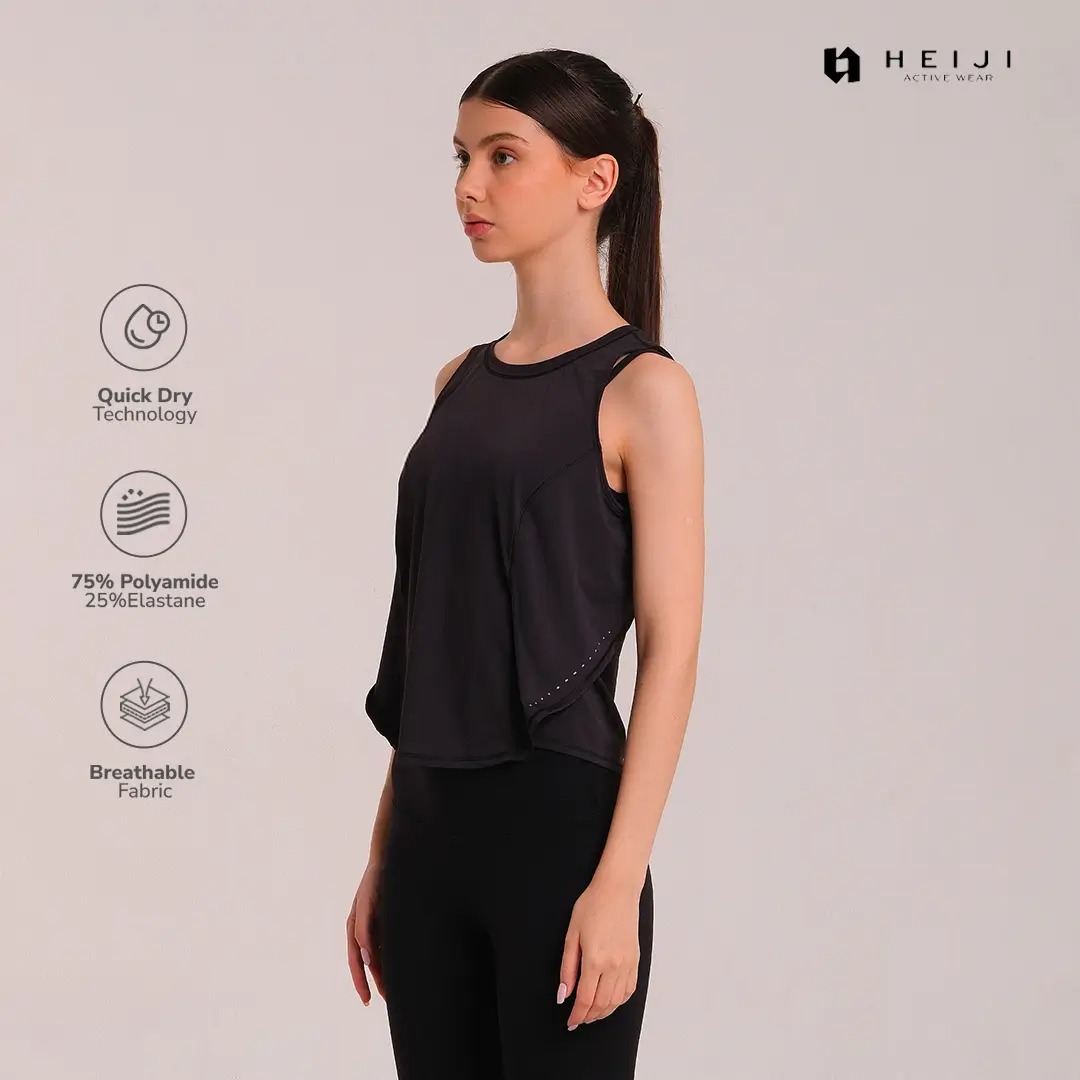 HEIJI - COURT Tanktop Slimfit | Tanktop olahraga wanita tenis padel | Quick dry, Breathable, Lightweight