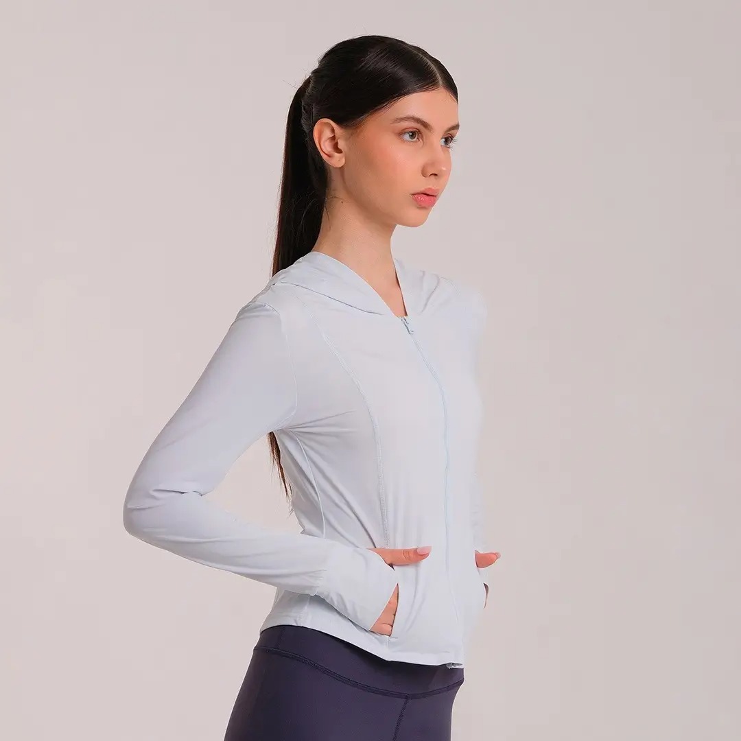 HEIJI - STYLE Hooded Jacket SPF 50+ Women | Jaket olahraga wanita anti UV running casual | Quick dry, Moisture wicking & Slimming silhoutte