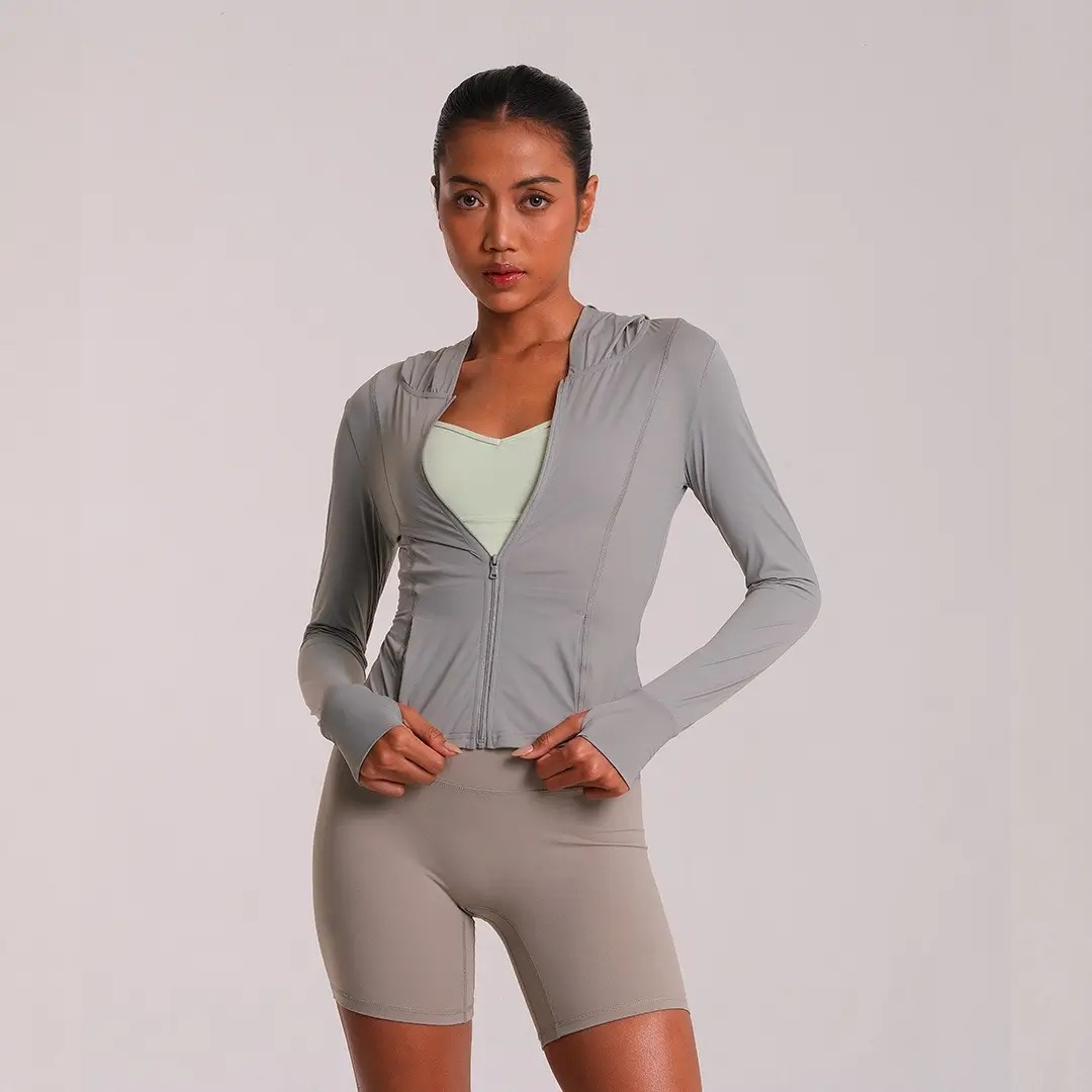HEIJI - STYLE Hooded Jacket SPF 50+ Women | Jaket olahraga wanita anti UV running casual | Quick dry, Moisture wicking & Slimming silhoutte