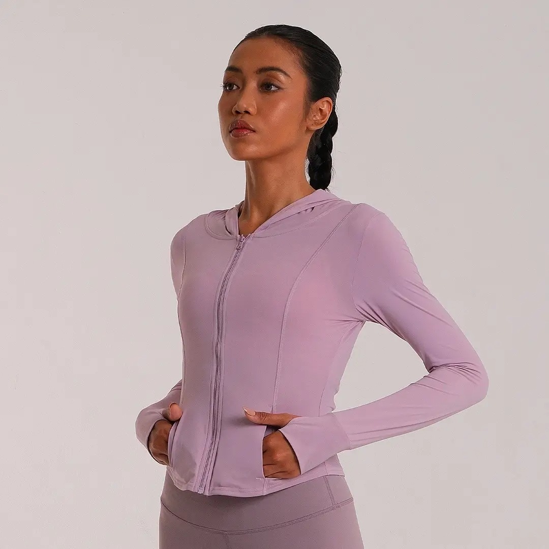 HEIJI - STYLE Hooded Jacket SPF 50+ Women | Jaket olahraga wanita anti UV running casual | Quick dry, Moisture wicking & Slimming silhoutte