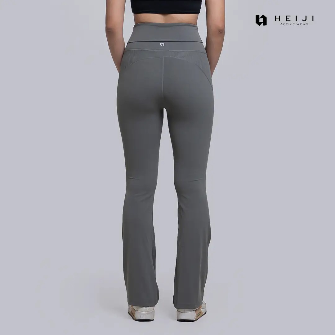 HEIJI - STYLE High Comfort Flares-Support | Legging olahraga wanita bahan Nylon | Second skin feel, High waist band, Lightweight