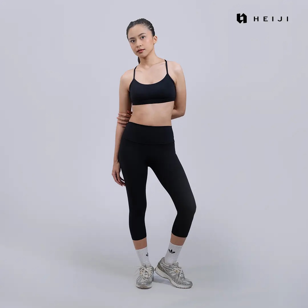 HEIJI - FLOW Framing Fit 7/8 Leggings | Legging wanita 7/8 Nylon yoga pilates | Ultra soft, Lifting, Squat proof