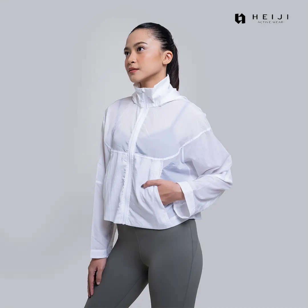 HEIJI - STYLE Daily Windflow Jacket | Jaket olahraga, running wanita casual | Lightweight, Quick dry & Moisture wicking